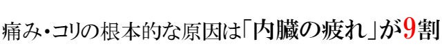 痛み・コリの根本的な原因は「内臓の疲れ」が9割